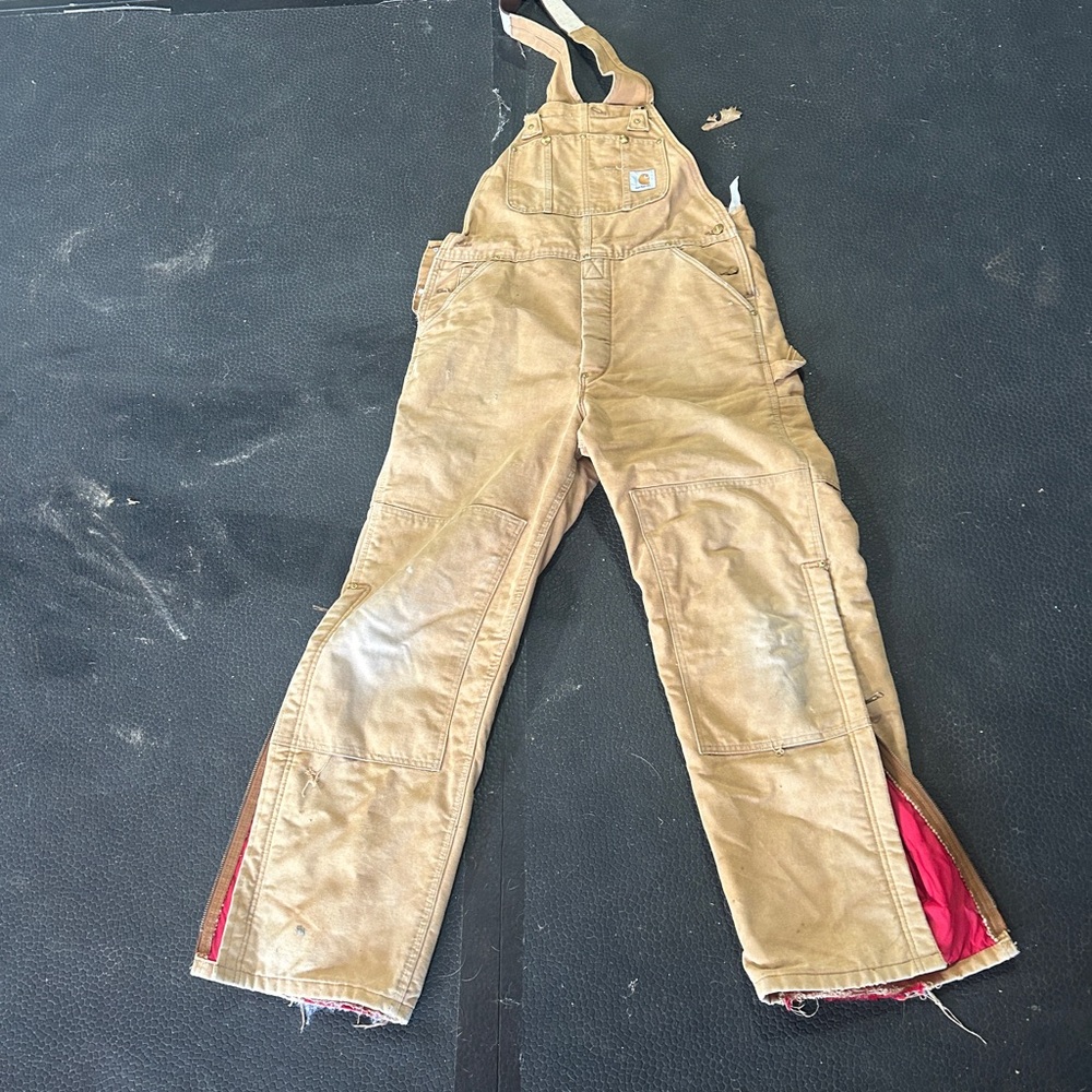 Carhartt Tan Duck Bib Overalls insulated